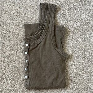 Aerie Olive Ribbed Tank Top